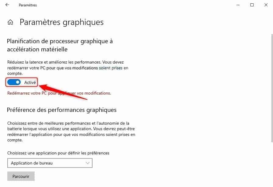 Activer Planification De Processeur Graphique A Acceleration Materielle Windows 10