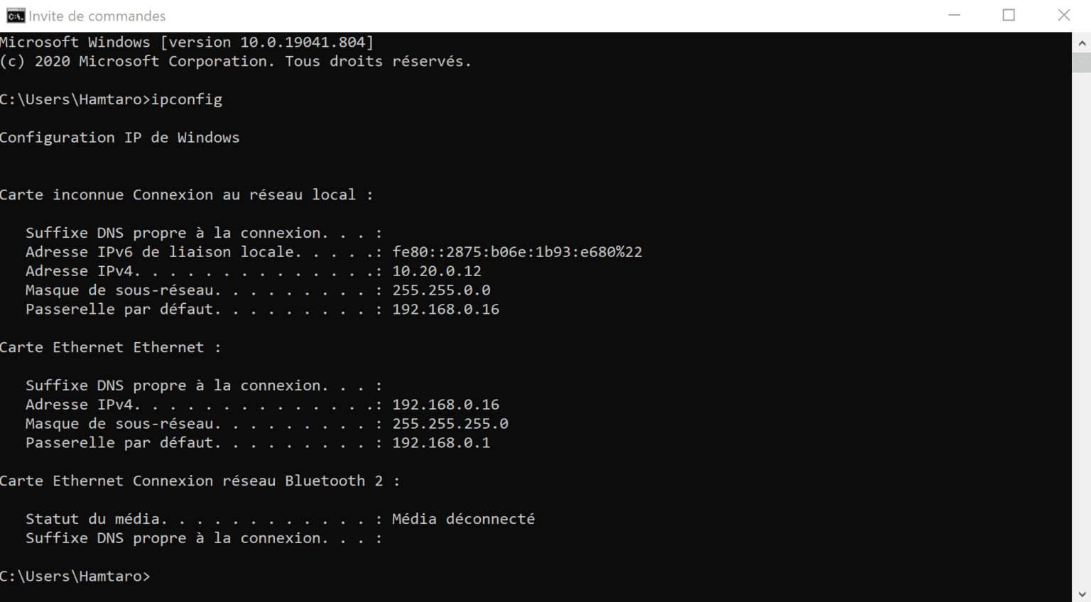 Passerelle Par Defaut Cmd Windows