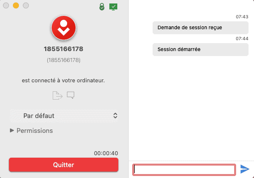 Envoyer Message Anydesk Mac