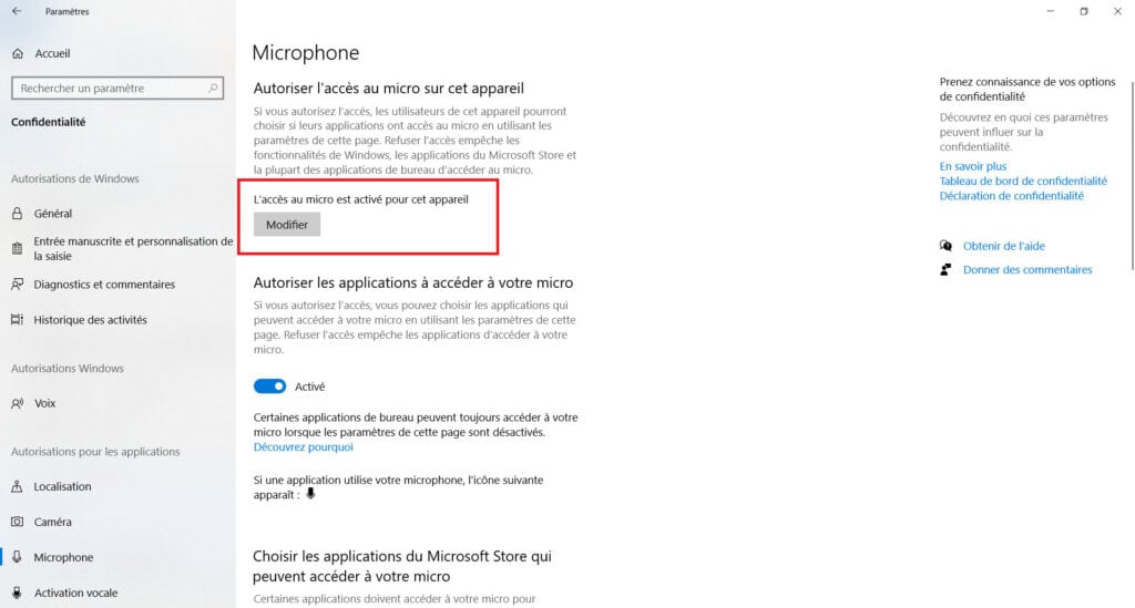 Activer Acces Micro Pour Cet Appareil