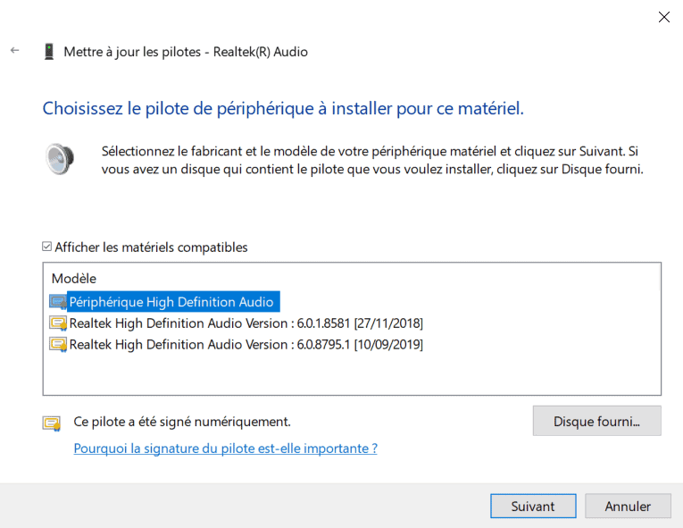Choisir Le Pilote De Peripherique A Installer Pour Ce Materiel