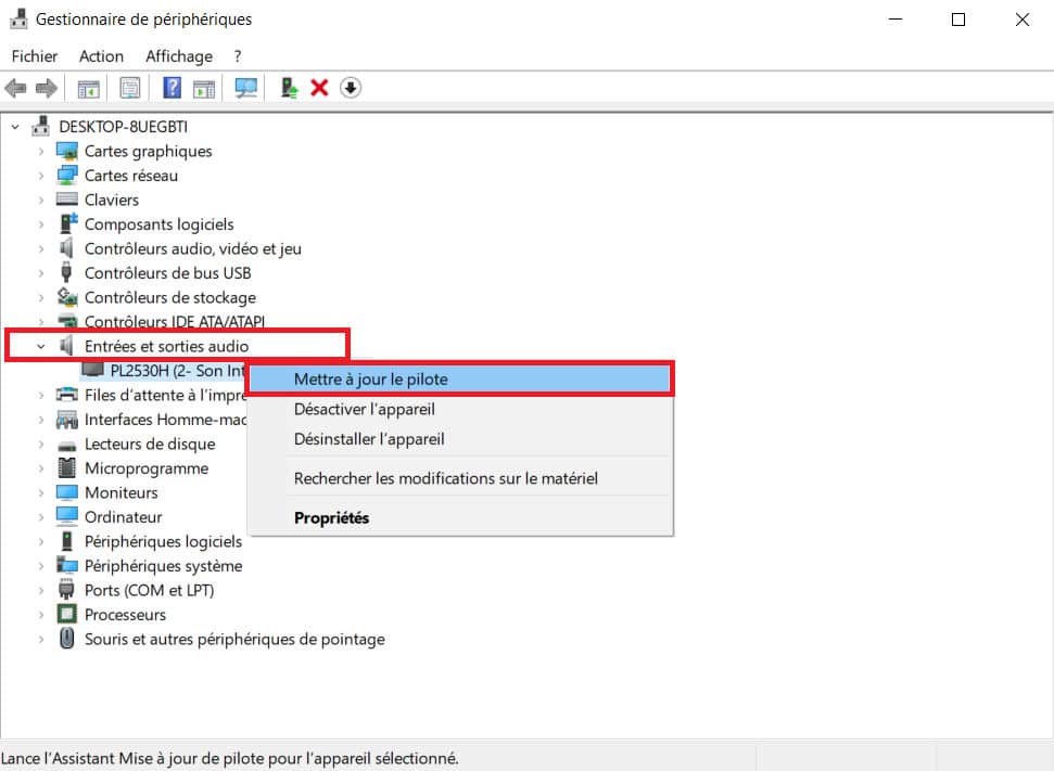 Mettre A Jour Le Pilote Audio