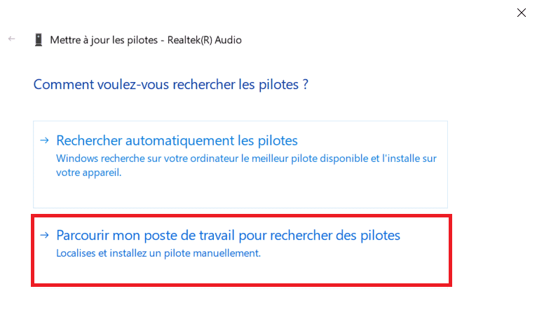 Parcourir Mon Poste De Travail Pour Rechercher Des Pilotes